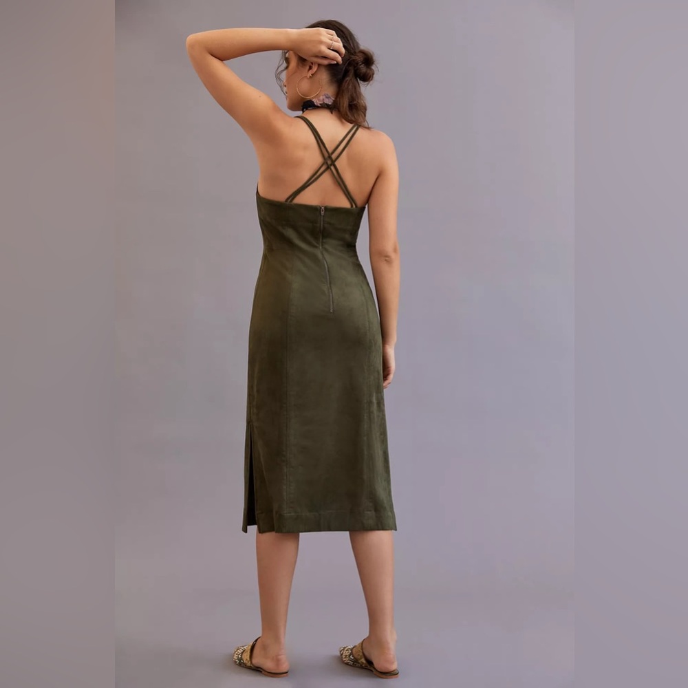 Anthropologie Sueded Slip Midi Dress
